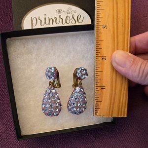 Vintage Lucite & Rhinestone Clip-On Earrings